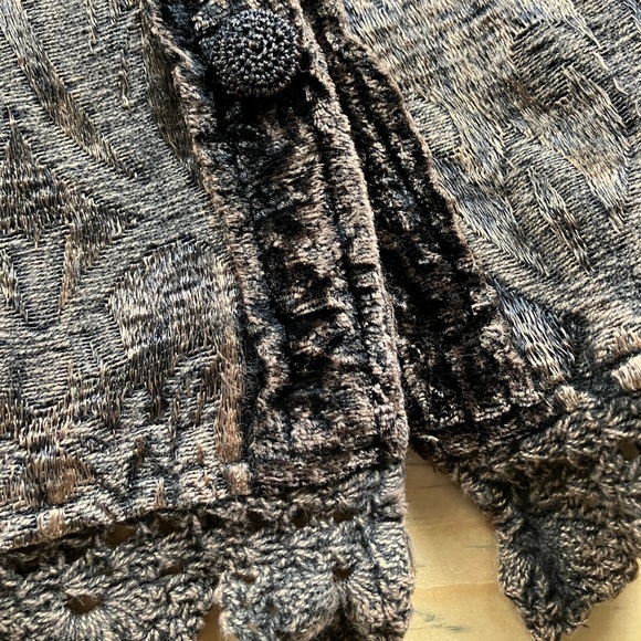 Flashback Shacket XL Brown Crushed Velvet, Sequins, Embroidery, Crotchet Trim - Picture 7 of 7